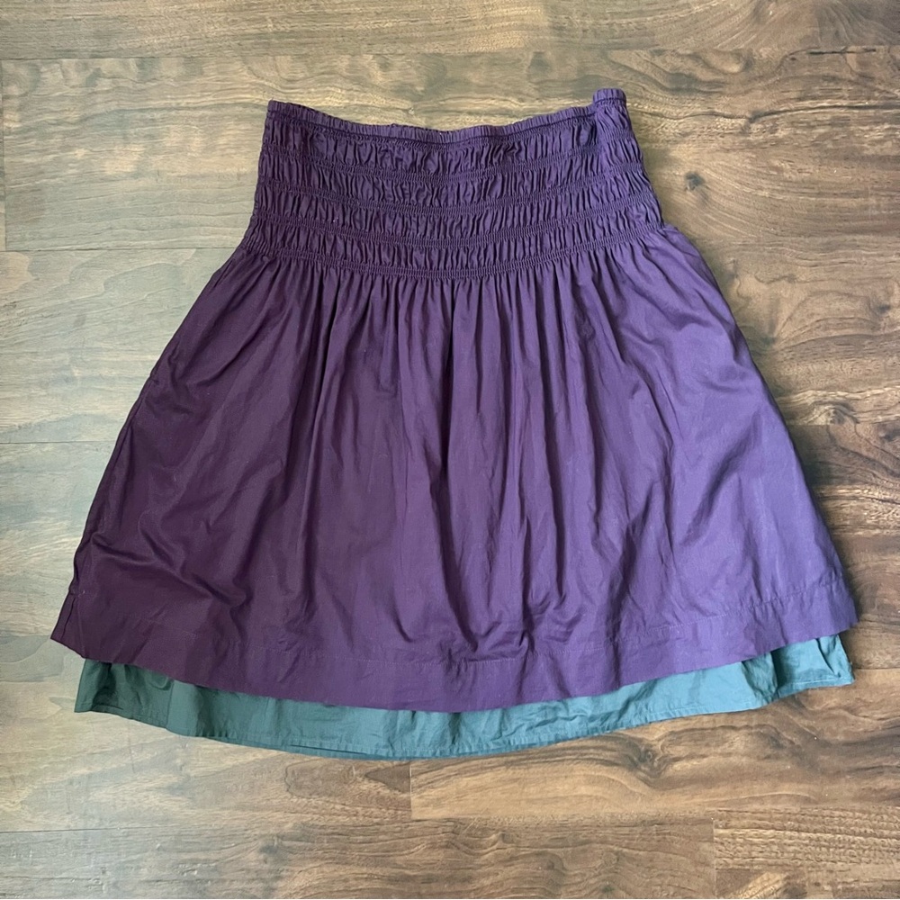 Gap Elastic Waist Skirt Purple With Grey Lining & Pockets Women’s Size M NWOT